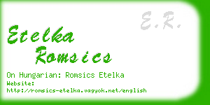 etelka romsics business card
